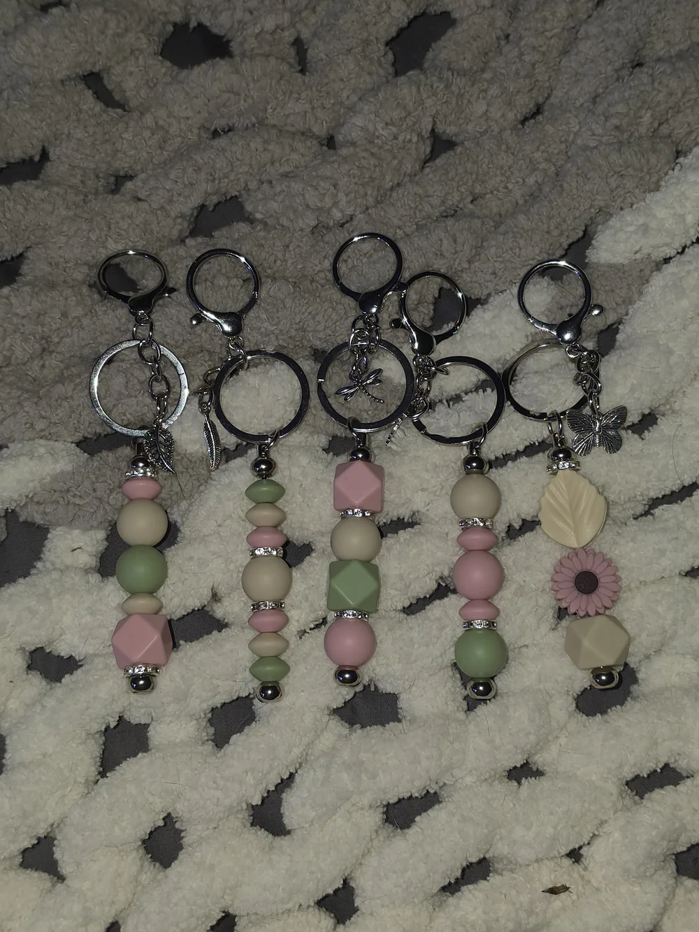 Handmade Earth-Toned Bead Keychain